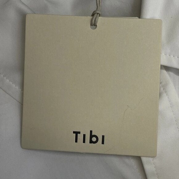 NEW TIBI Women's Shirt White Size XXS Eco Poplin Cropped Long Sleeve Button Down - Picture 3 of 12